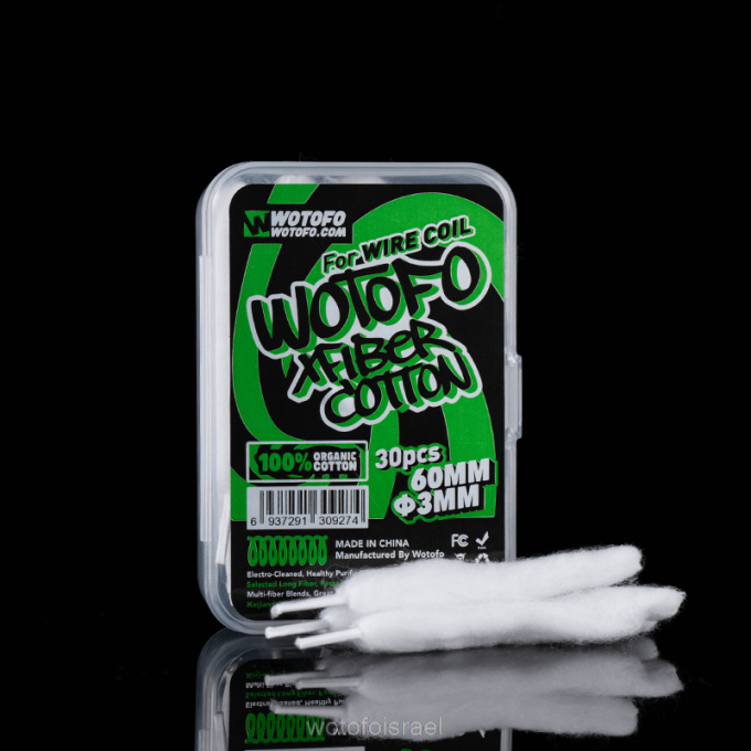 Wotofo כותנה xfiber עובי 3 מ"מ-30 יחידות wotofo disposable vape 0B4N8316